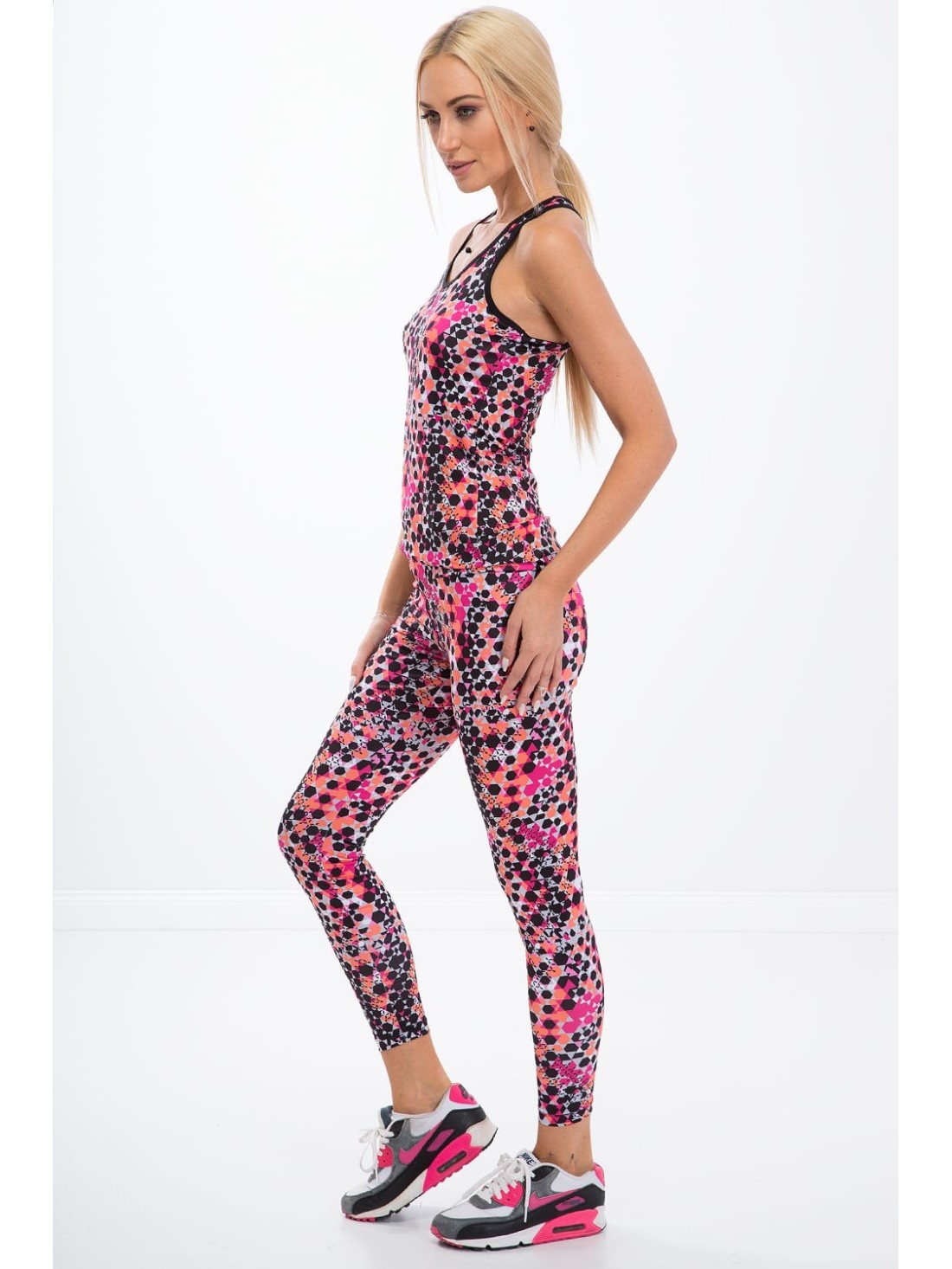 Jambiere sport colorate in forme geometrice / portocaliu H0010 - Magazin online - Boutique